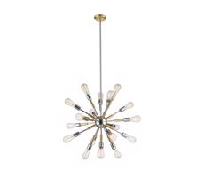 109001 - Luster na tyči COMET 18xE27/11W/230V lesklý chróm/zlatá