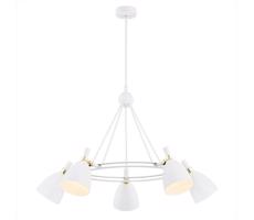Argon Argon 2117 - Luster na tyči CHARLOTTE 5xE27/15W/230V biela/zlatá