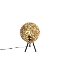 Art Deco stolná lampa statív zlatá s čiernou - Maro