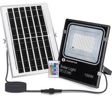 B.V.  - LED RGB Stmievateľný solárny reflektor LED/100W/3,2V IP66 + DO
