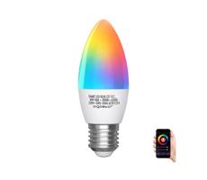 B.V. LED RGBW Stmievateľná žiarovka C37 E27/5W/230V 3000-6500K Wi-Fi -