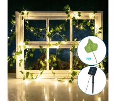 B.V.  - LED Solárna reťaz 100xLED/12m IP65 teplá biela ivy