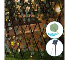 B.V.  - LED Solárna reťaz 148xLED/2x1,2m IP65 teplá biela eukalyptus