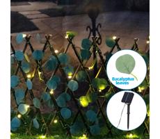 B.V.  - LED Solárna reťaz 56xLED/2x0,4m IP65 teplá biela eukalyptus