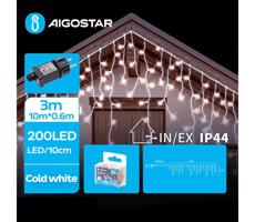 B.V. - LED Vonkajšia vianočná reťaz 200xLED/8 funkcií 13x0,6m IP44 studená biela