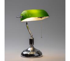 Brilagi Brilagi - Stolná lampa BANK OFFICE 1xE27/60W/230V lesklý chróm/zelená