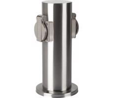 Brilagi Brilagi - Vonkajší zásuvkový stĺpik PILLAR 2Z 230V IP44 matný chróm