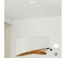 Brilagi LED Luster na lanku LYRA 1xE27/15W/230V biela/béžová/zlatá