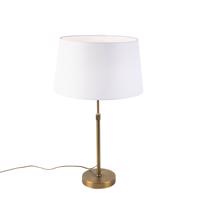 Bronzová stolová lampa s ľanovým tienidlom biela 35cm - Parte