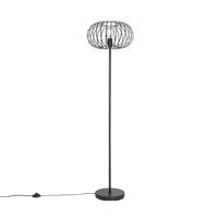Dizajnová stojaca lampa čierna drôtená - Johanna
