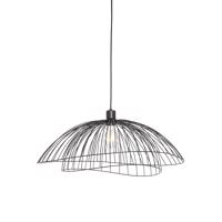 Dizajnová závesná lampa čierna s dvojitým tienidlom 66cm - Pua