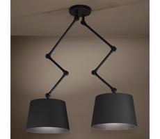 Eglo 390113 - Luster na tyči PISTUNIO 2xE27/40W/230V čierna