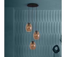 Eglo 390161 - Luster na lanku ESTANYS 3xE27/40W/230V hnedá