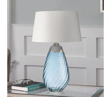 Elstead Elstead LENA-TL-L-MODRÁ-OWSS-LED Stolná lampa LENA 1xE27/40W/230V 74cm modrá/biela