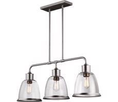 Elstead Feiss FE-HOBSON-3P-SN - Luster na tyči HOBSON 3xE27/60W/230V