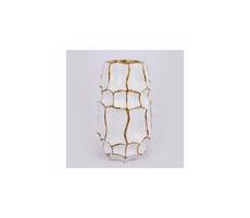 Eurolamp Keramická váza 25x14,5 cm zlatá/biela