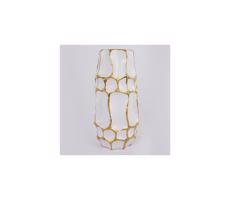 Eurolamp Keramická váza 31,5x15,5 cm zlatá/biela