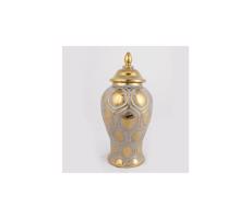 Eurolamp Keramická váza 33,8x16 cm zlatá/strieborná