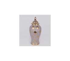 Eurolamp Keramická váza 35x18,5 cm zlatá/šedá