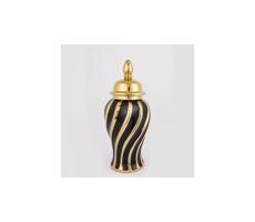 Eurolamp Keramická váza 36,5x16 cm zlatá/čierna