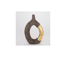 Eurolamp Keramická váza 38,5x26,5x9,5 cm hnedá/zlatá