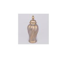 Eurolamp Keramická váza 40,8x17,5 cm zlatá/šedá