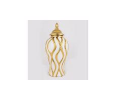 Eurolamp Keramická váza 42,6x18,8 cm zlatá/biela