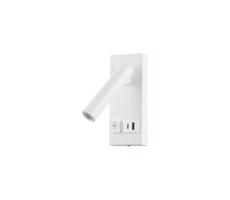 Eurolamp LED Nástenné bodové svietidlo s USB LED/2W/230V biela