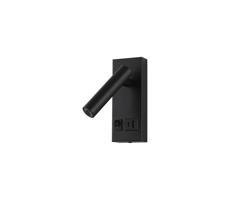 Eurolamp LED Nástenné bodové svietidlo s USB LED/2W/230V čierna