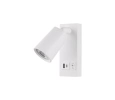 Eurolamp LED Nástenné bodové svietidlo s USB LED/5W/230V biela