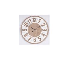 Eurolamp Nástenné hodiny 1xAA pr. 60 cm béžová/biela
