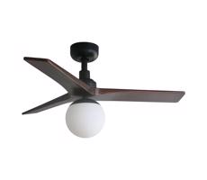 FARO Barcelona FARO 34278WT-11L - Str. vent. KLIM S 1xE27/15W/230V drevo/čierna pr.92,5 cm WT+DO