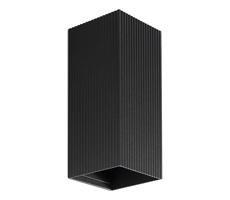 FARO Barcelona FARO 40566 - Nástenné svietidlo SOLE 2xGU10/8W/230V čierna vrúbkovaná hranatý