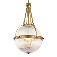 Guľatá závesná lampa Aster, mosadz