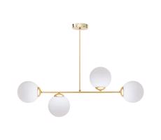 HEXE Luster na tyči FIRA 4xE27/60W/230V zlatá