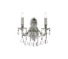 Ideal Lux Ideal Lux - Krištáľové nástenné svietidlo GIOCONDA 2xE14/40W/230V strieborná