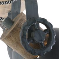 Industriële plafondspot hout met grijs 3-lichts draai- en kantelbaar - Gearwood