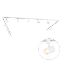 Inteligentný koľajnicový systém s 10 bodovými svetlami biely 1-fázový vrátane 10 Wifi GU10 50mm - Iconic Jeana