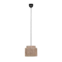 Japandi závesná lampa čierna s hnedým lanom 31cm - Smilla