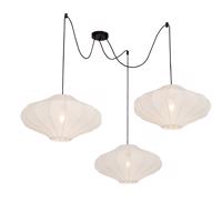 Japonská závesná lampa biela 50 cm 3-svetlá - Plu