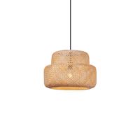 Japonská závesná lampa čierna s bambusom - Kea