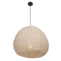 Japonská závesná lampa čierna s béžovým ľanom - Bangalore