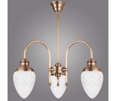 KEMAR Kemar RI/3/M - Luster na tyči RINAMA 3xE27/60W/230V mosadz