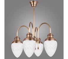 KEMAR Kemar RI/4/M - Luster na tyči RINAMA 4xE27/60W/230V mosadz