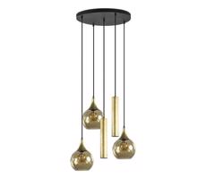 Keter Lighting Luster na lanku CALYPSO 2xGU10/60W/230V + 3xE27/60W čierna/zlatá