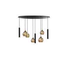 Keter Lighting Luster na lanku CALYPSO 3xGU10/60W/230V + 5xE27/60W čierna/zlatá