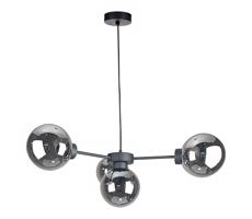 Keter Lighting Luster na lanku KALIOPE II 4xE14/50W/230V čierna/dymová čierna