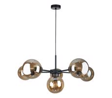 Keter Lighting Luster na lanku KALIOPE II 6xE14/50W/230V čierna/dymová béžová