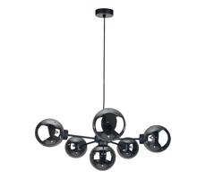 Keter Lighting Luster na lanku KALIOPE II 6xE14/50W/230V čierna/dymová čierna