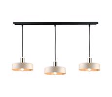 Keter Lighting Luster na lanku LATTE 3xE27/60W/230V béžová/čierna/lesklý chróm